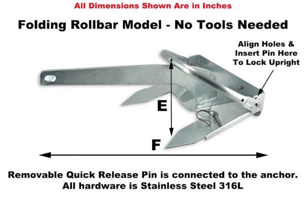 14 lb - Folding Rollbar - Boats 20-27 ft